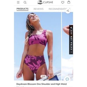 Purple and pink floral Cupshe bikini